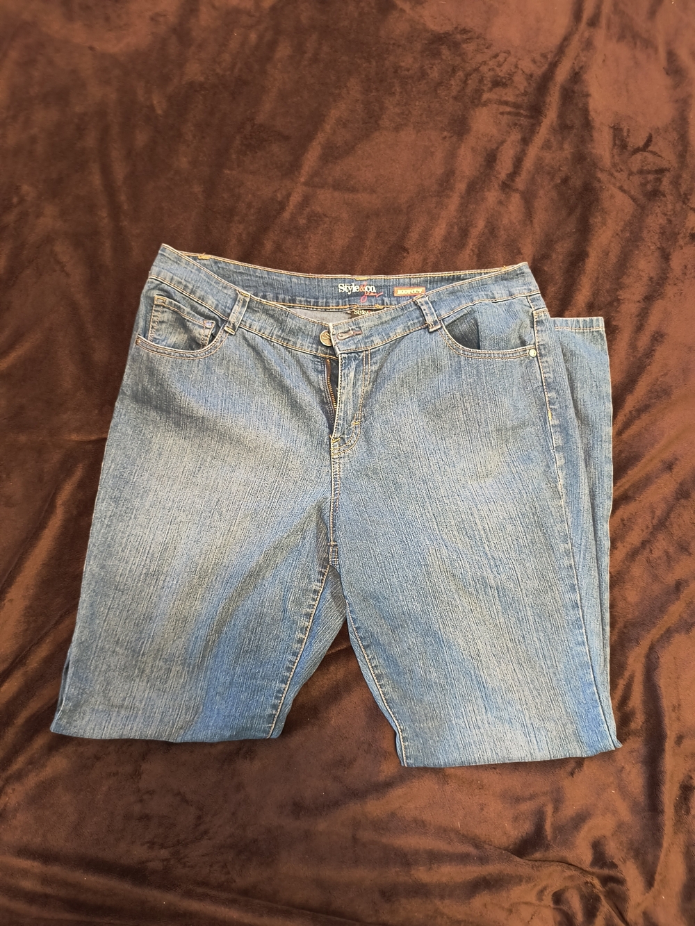 Style & Co.  Boot Cut Jeans in Classic Blue With Rear Pocket Design